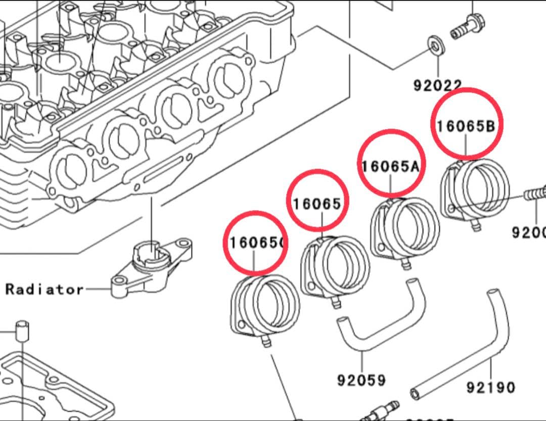 カワサキ純正新品　バリオス250 (ＺＲ２５０Ａ／Ｂ)インシュレーター