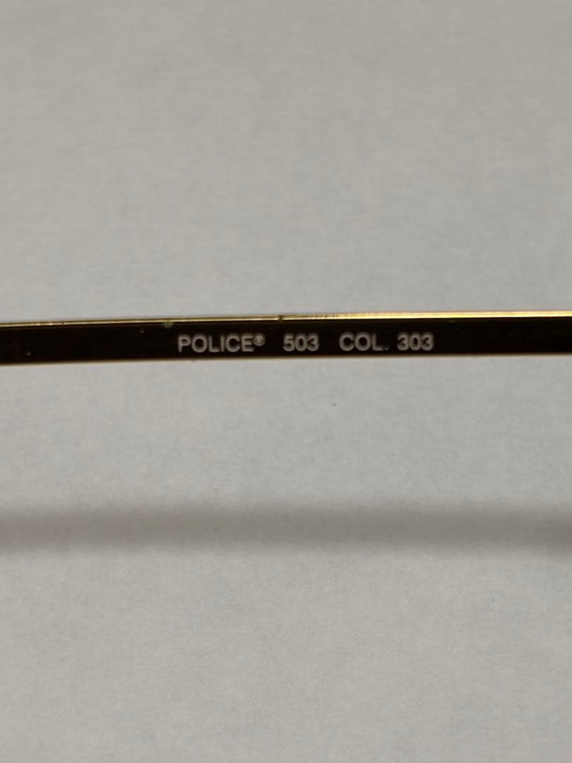 ゴールド/ブラック サングラス ケース付き　POLICE 伊製