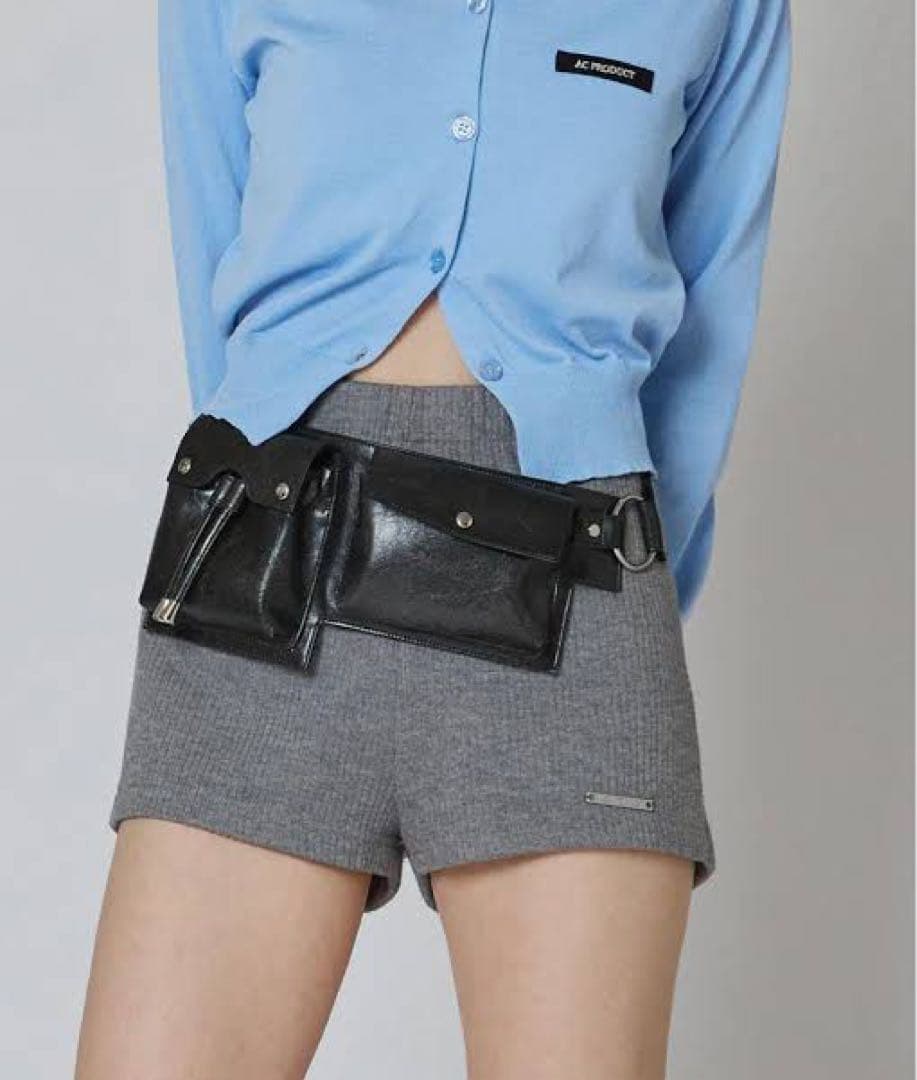 ACLENT アクレントマルチポケットウエストバッグ ブラック