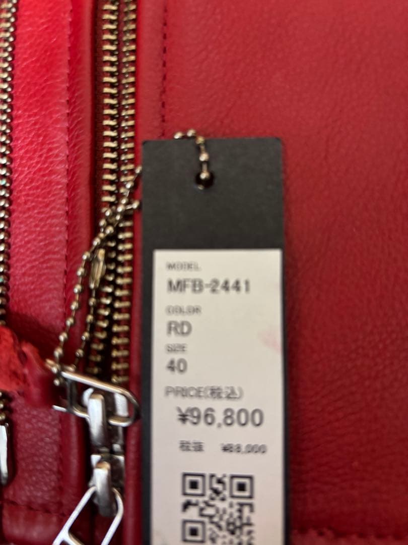 max fritz 赤 シングルライダースジャケット 40