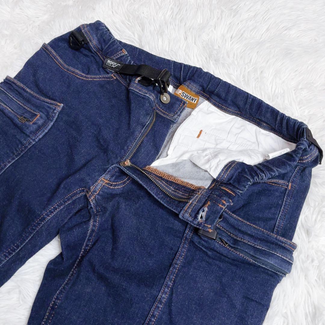 【グリップスワニー × ルートコー】 ワークパンツ デニム ストレッチ 濃紺