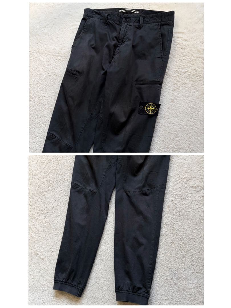 【希少品】ストーンアイランド カーゴパンツ ワッペン ウール混 ブラック W32