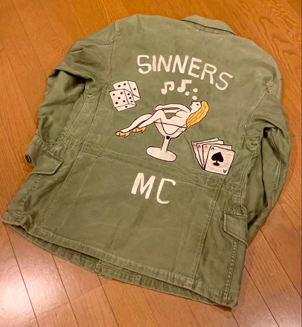 60s 70s 実在MCミリタリー ジャケット M-51 モーターサイクルクラブ