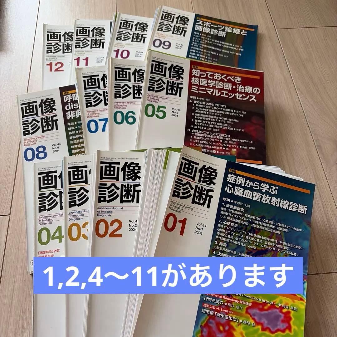 【裁断済み】【バラ売り可】画像診断2024年1,2,4〜11月号 (増刊号なし)