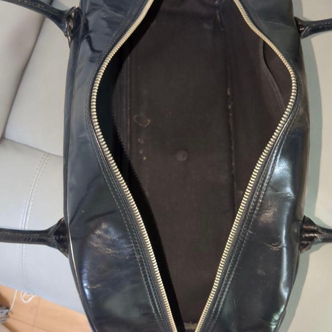 COMME des GARÇONS 黒 レザー ロゴ ボストンバッグ