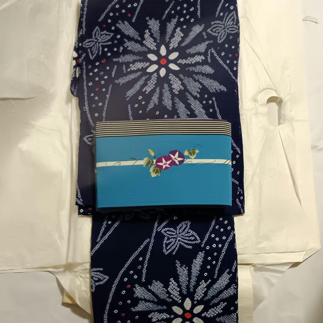 l*9様 撫松庵　朝顔柄の半幅帯