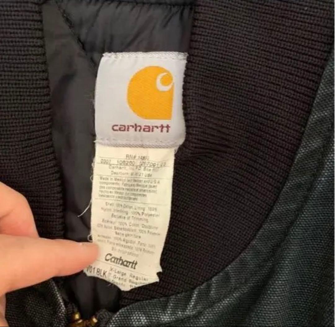 カーハート　ダックベスト　Y2Kブラック フェード　メキシコ製