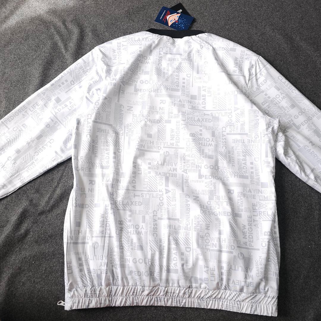 新品【アダバット】2023年総柄ロゴネーム 裏薄起毛 長袖プルオーバーブルゾンM