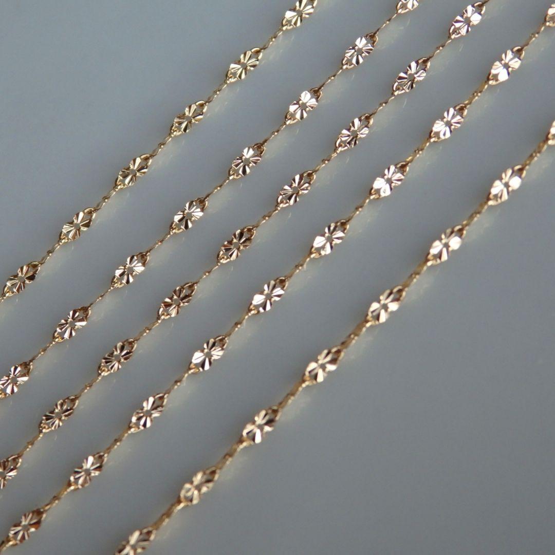 ⭐もみじ⭐　k18アンクレット　クローバーチェーン　1.6㎜幅つけっぱなし