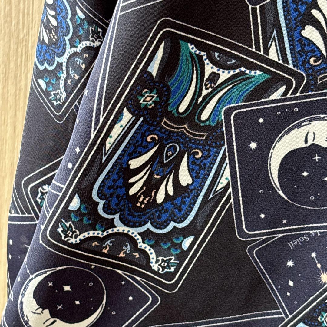 【1331】新品　アナイ　タロットプリントスタンド ブラウス　濃紺　38