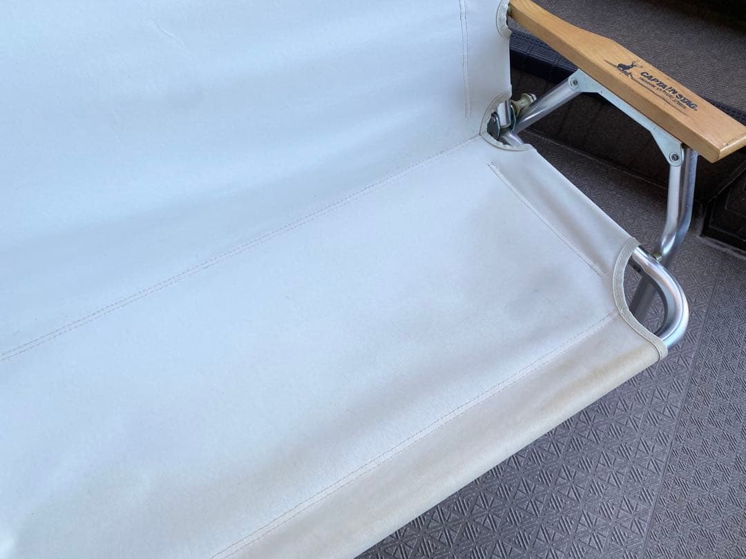 キャプテンスタッグ 折りたたみベンチ ホワイト白_鹿ベンチ