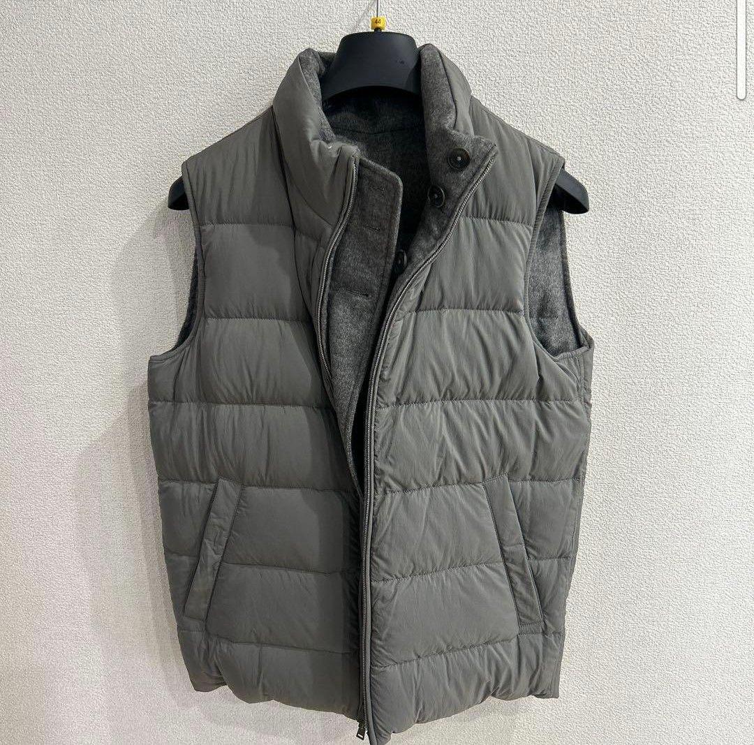 【美品】HERNO ダウンベスト グレー ダブルジップ ヘルノ