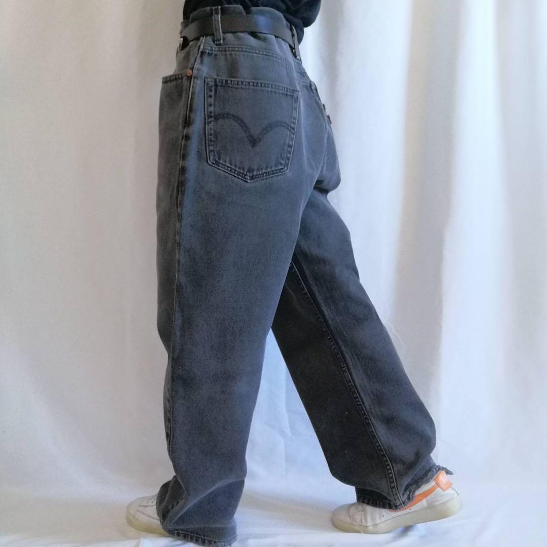 リーバイス 550 ブラックデニム バギーパンツ W36 L29 墨黒 ゆるだぼ