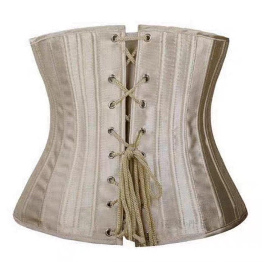 サイズL シャンパン 24本強化スチールボーン アンダーバスト コルセット