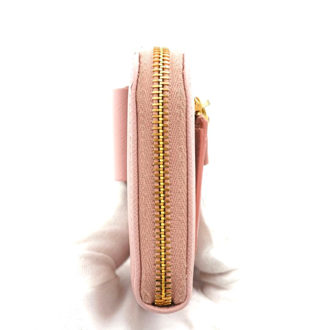 とりさん　PRADA 長財布　サフィアーノ　リボン　L字　アイコン