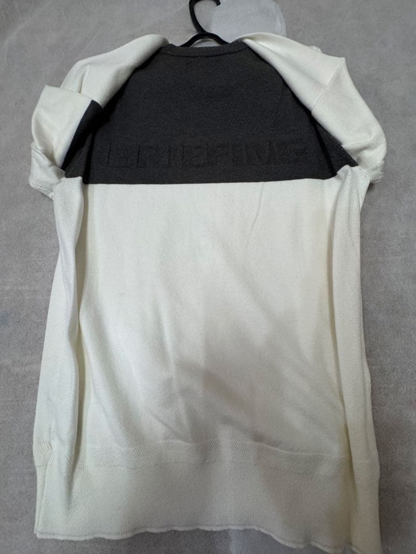 BRIEFINGブリーフィングニットセーターグレー×白バイカラーMサイズ