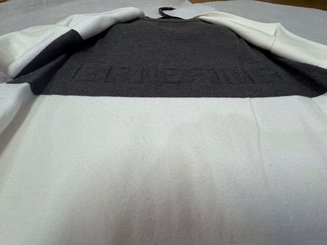 BRIEFINGブリーフィングニットセーターグレー×白バイカラーMサイズ