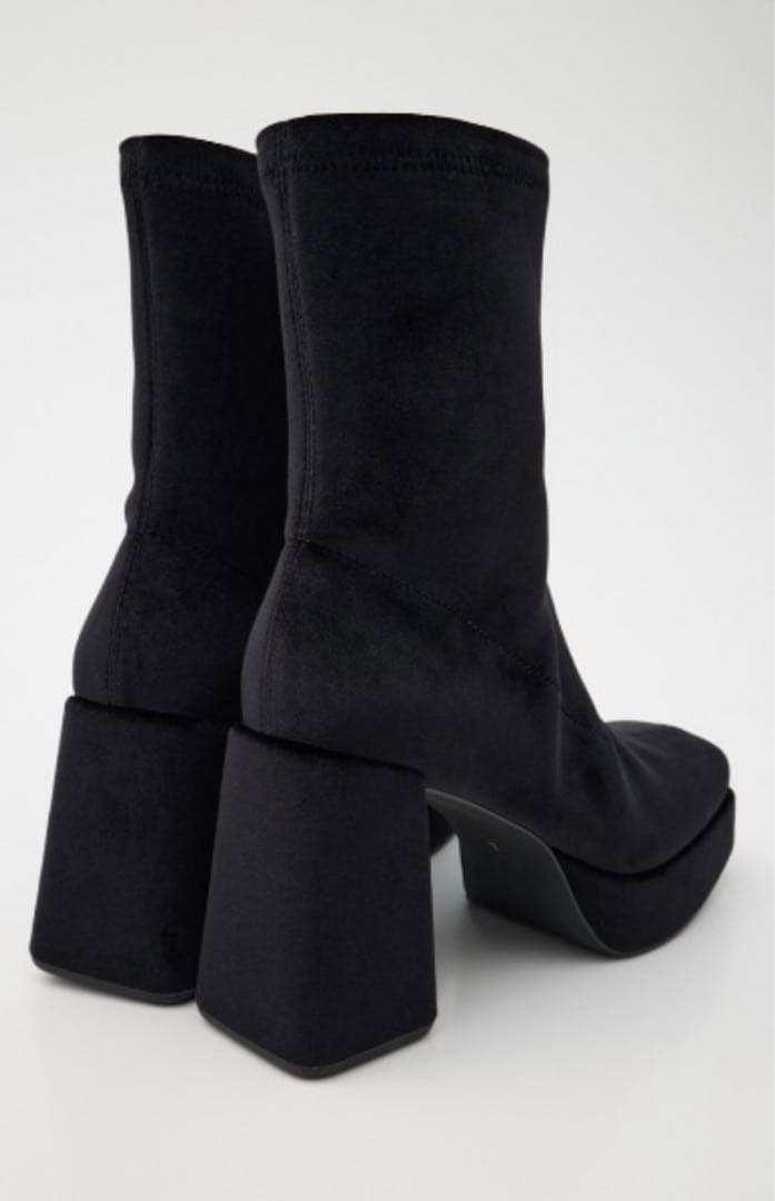 ViVi掲載 STRETCH BLOCK HEEL ブーツ L