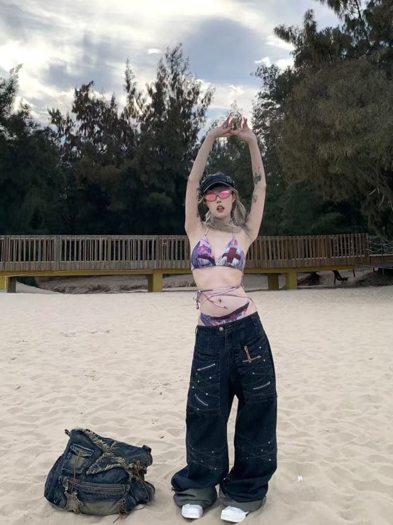 NO ROMANCE 禁断ロマンスシリーズY2Kギャルストラップビキニ水着セット