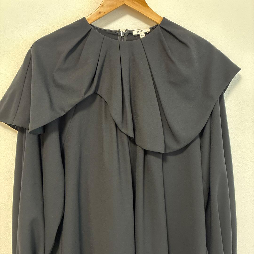 [ENFOLDエンフォルド］WAVE COLLAR PULLOVER 黒