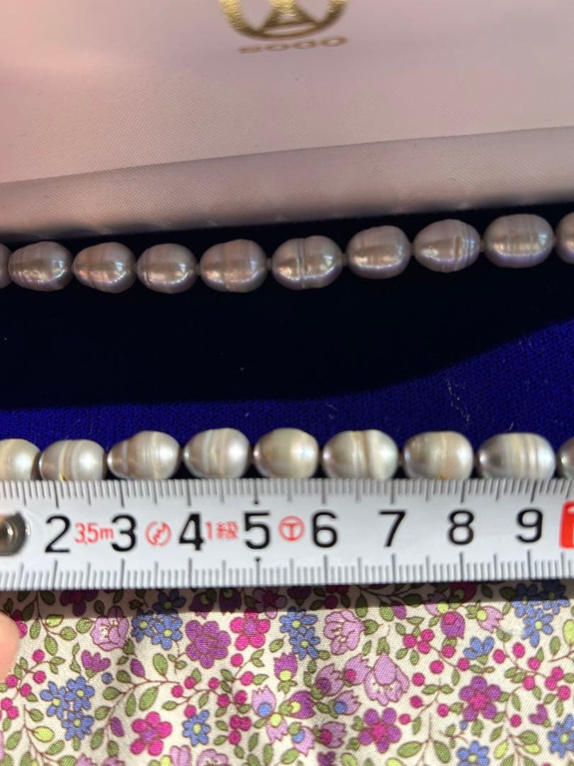 ふ*み様 希少大玉 バロックパールネックレス白蝶真珠　ビンテージ　silver刻