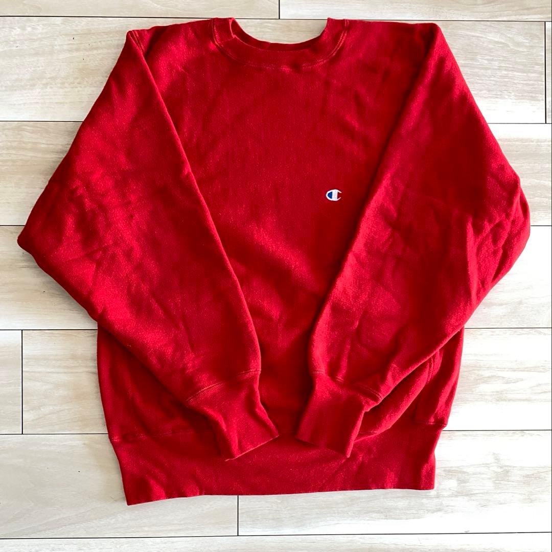 美品 90s USA製 champion リバースウィーブ 赤 Lサイズ