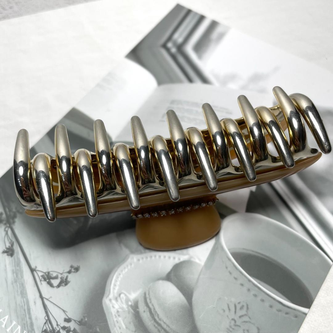 【訳アリ】acca アッカ ヘアクリップ 大 L ラージサイズ ベージュ 髪飾り