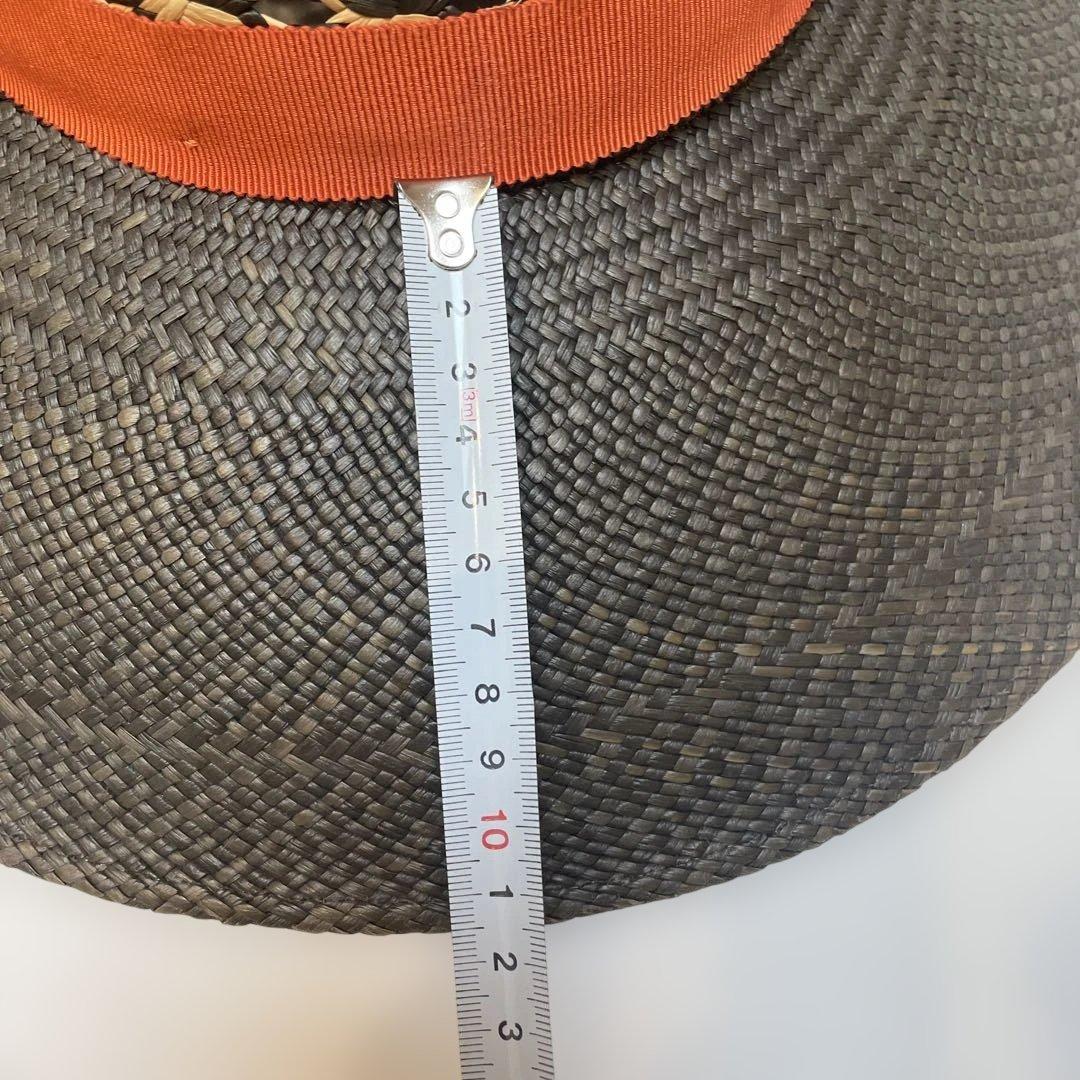 ヘレンカミンスキー透かし編み麦わら帽子 オレンジリボン付き