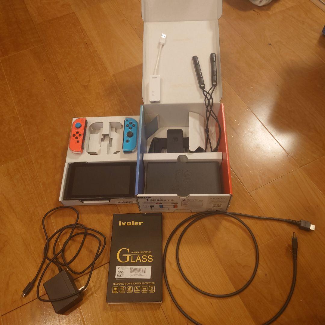 Switch本体セット＋有線LANアダプター＋予備フィルム2枚＋カバー