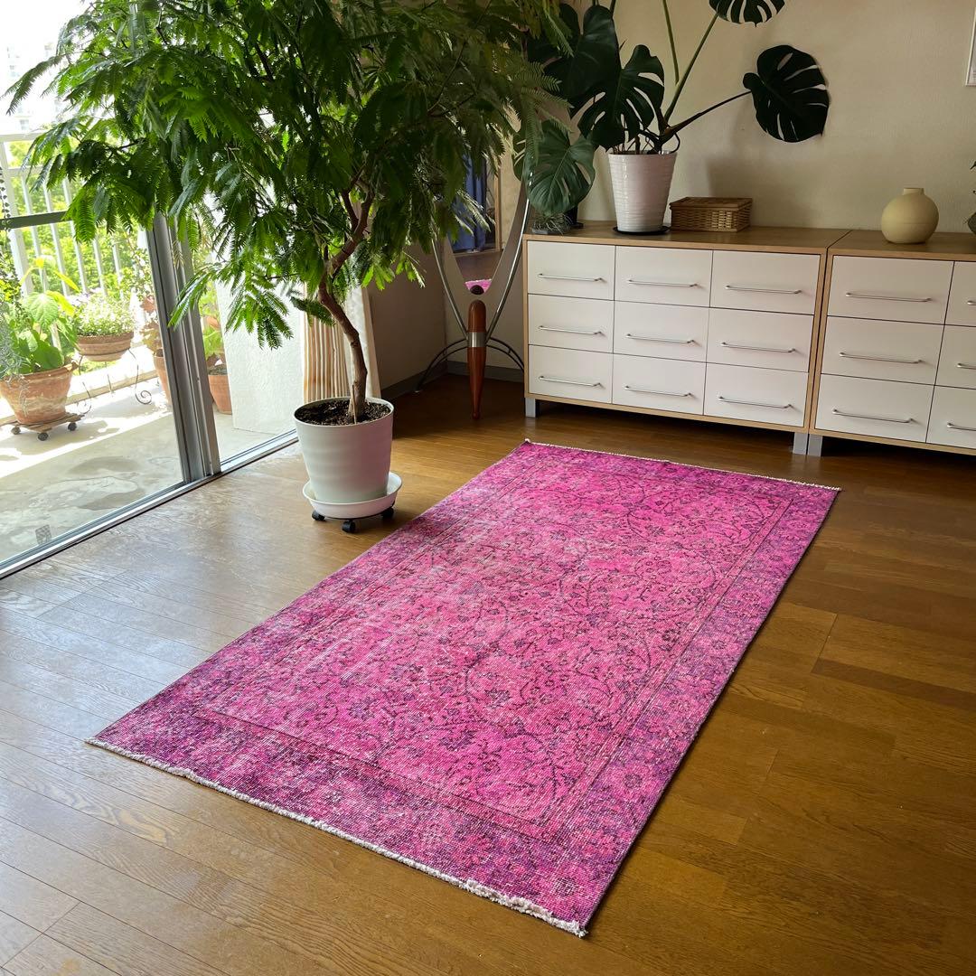 Punch(ᵔᴥᵔ)さん専用 トルコヴィンテージラグNo.94マゼンタピンク