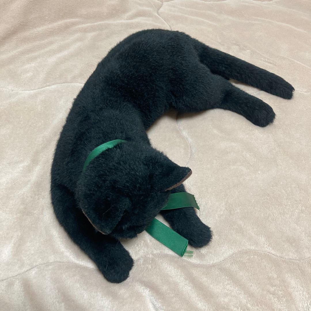 四季オリジナル　ぬいぐるみ　黒猫　中古品　寝そべりポーズ　中古品