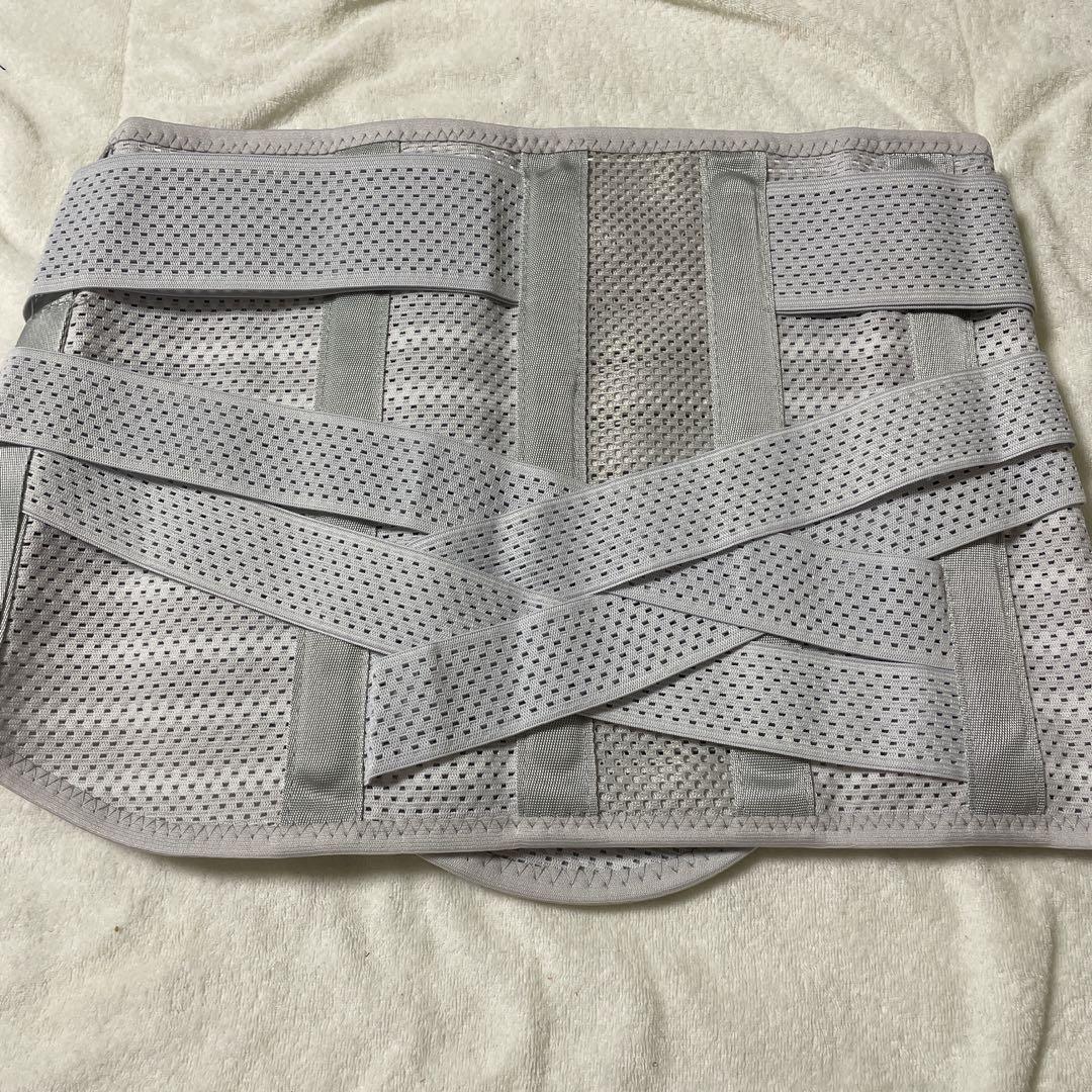 コルセット 腰椎サポーター グレー XL メッシュ生地 腰痛予防