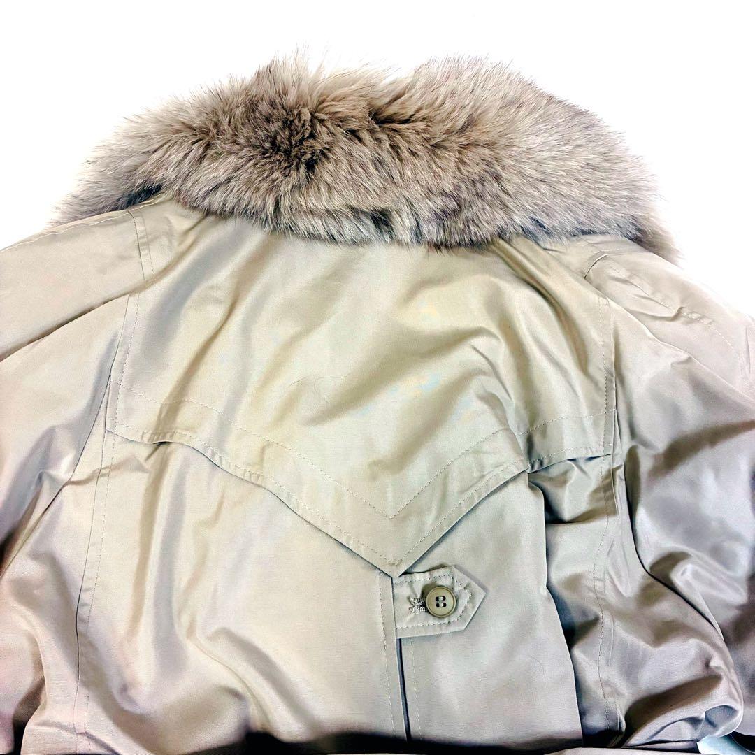 イタリア製 EMBA 絹 シルク ロングコートフォックスファー ファーライナー