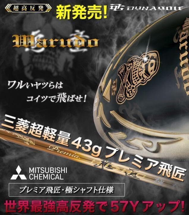 他にない個性! 三菱プレミア飛匠 ドクロ輝く超高反発の飛び! ダイナゴルフ 悪童