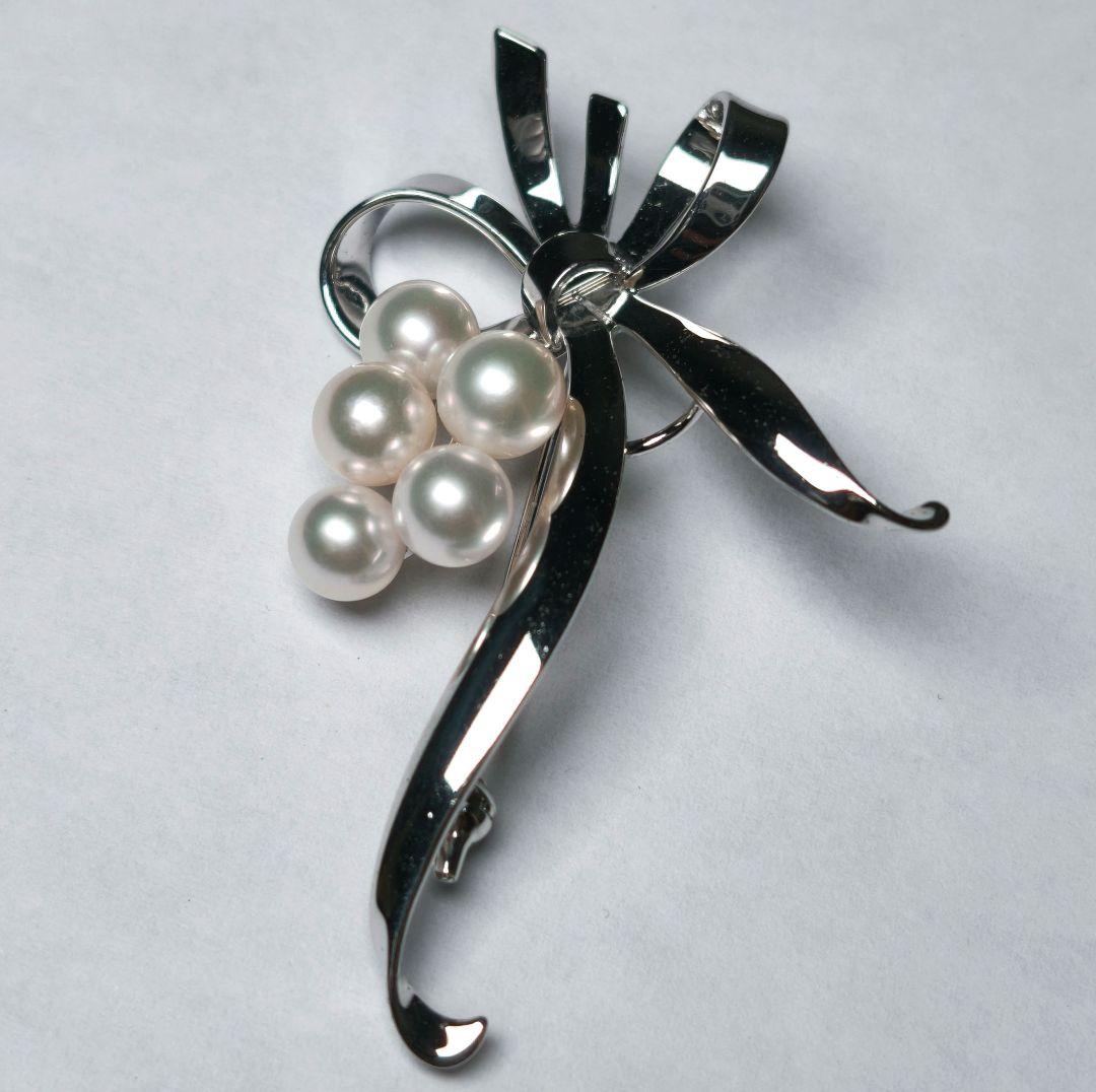 【美品 最高級】ミキモト ブローチ パール リボン 愛子様 ご着用 箱付き