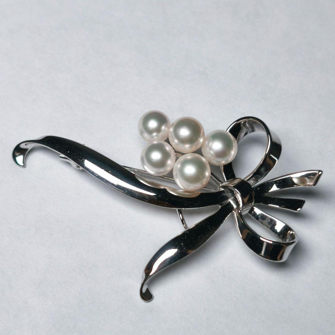 【美品 最高級】ミキモト ブローチ パール リボン 愛子様 ご着用 箱付き