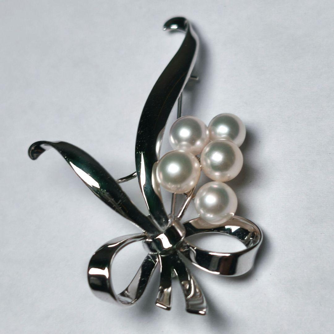 【美品 最高級】ミキモト ブローチ パール リボン 愛子様 ご着用 箱付き