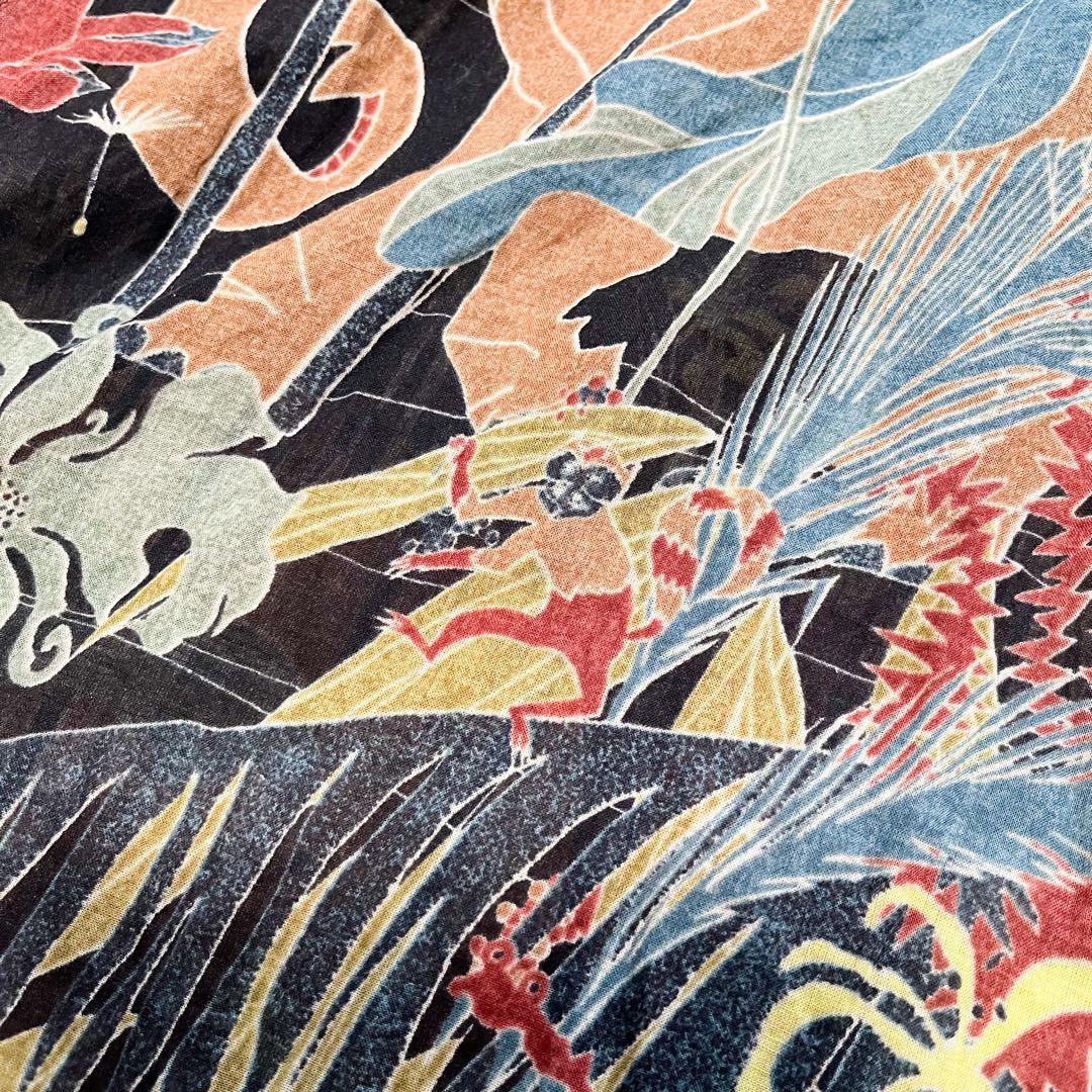 ヨーガンレール　ロングワンピース　動物　葉っぱ　民族　ワニ