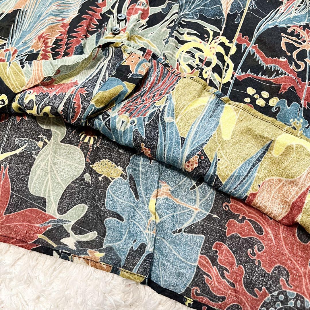 ヨーガンレール　ロングワンピース　動物　葉っぱ　民族　ワニ