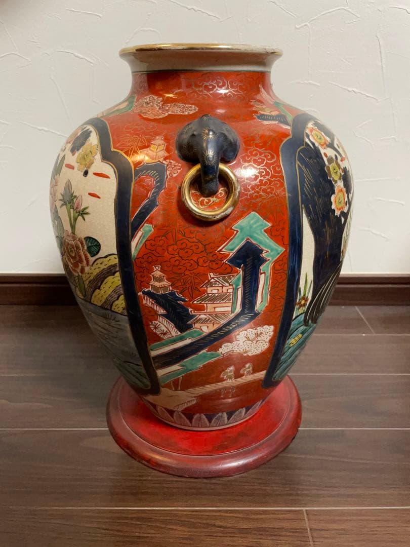 古伊万里　金蘭手様式大花瓶　花器　置物