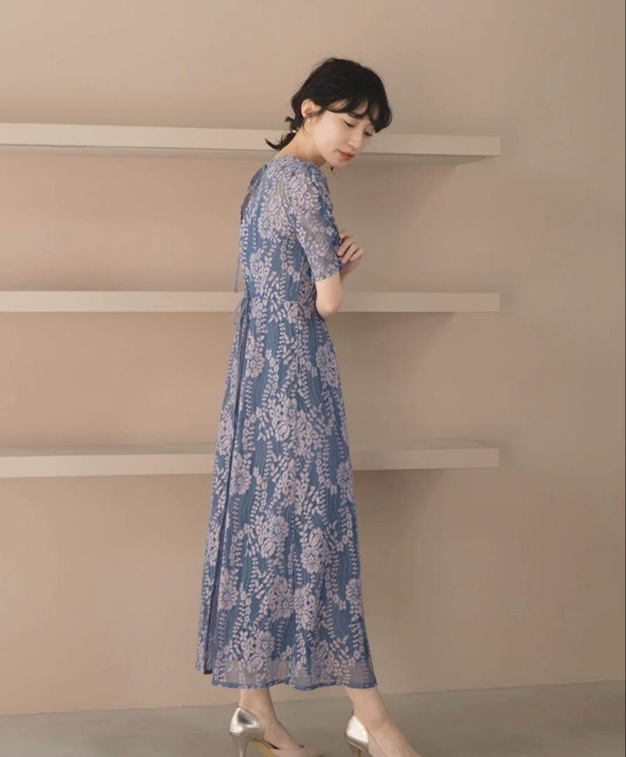 花柄　レースエプロンワンピースkaene 結婚式　パーティー