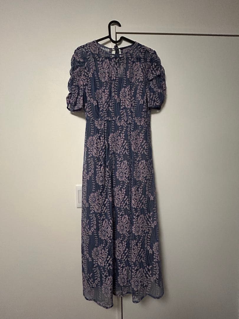 花柄　レースエプロンワンピースkaene 結婚式　パーティー