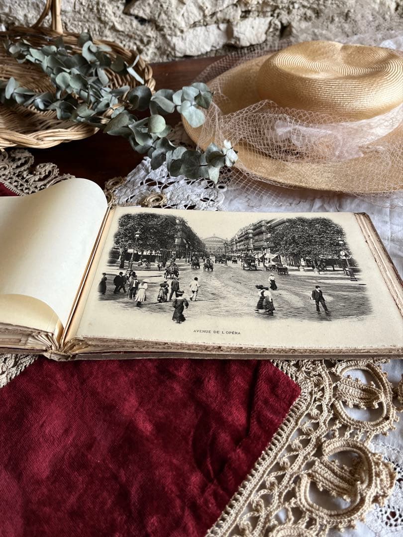 ◆フランスアンティーク1900年初頭パリ写真集ノートルダムルーヴル紙ものアルバム