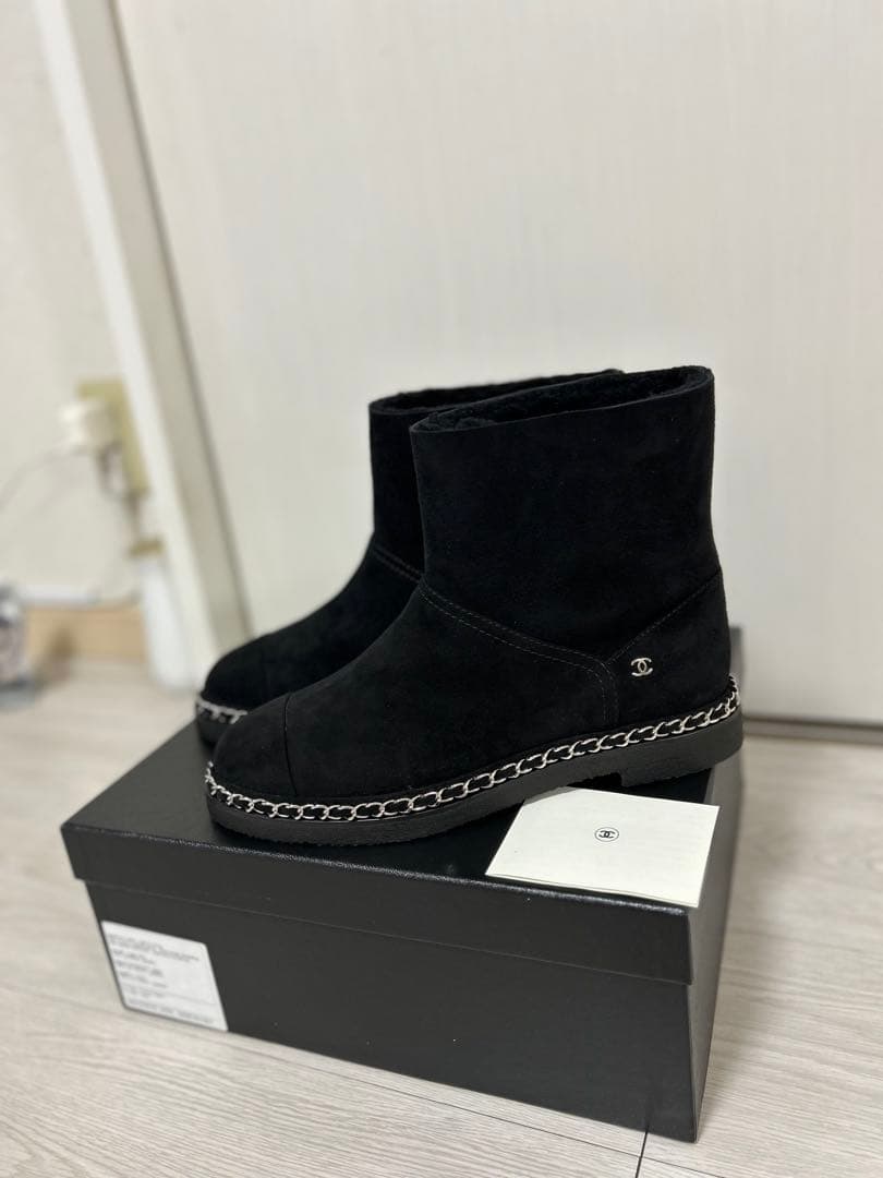 CHANEL ブラック ショートブーツ 40