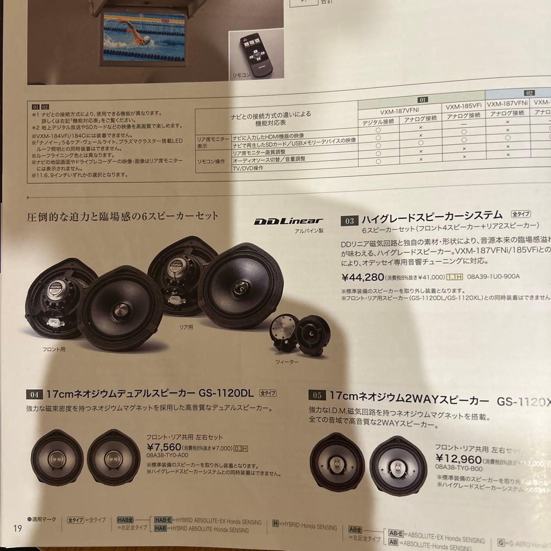 ホンダ純正　アルパイン製DD Linear スピーカー