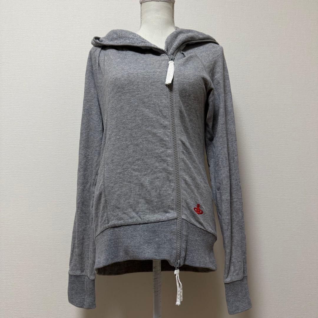 ヴィヴィアンウエストウッド　ジップアップパーカー　オーブ　アシメ　魔女フード　M