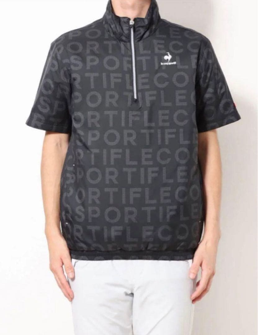 【美品】【L】le coq sportif 総柄 ハーフジップジャケット メンズ