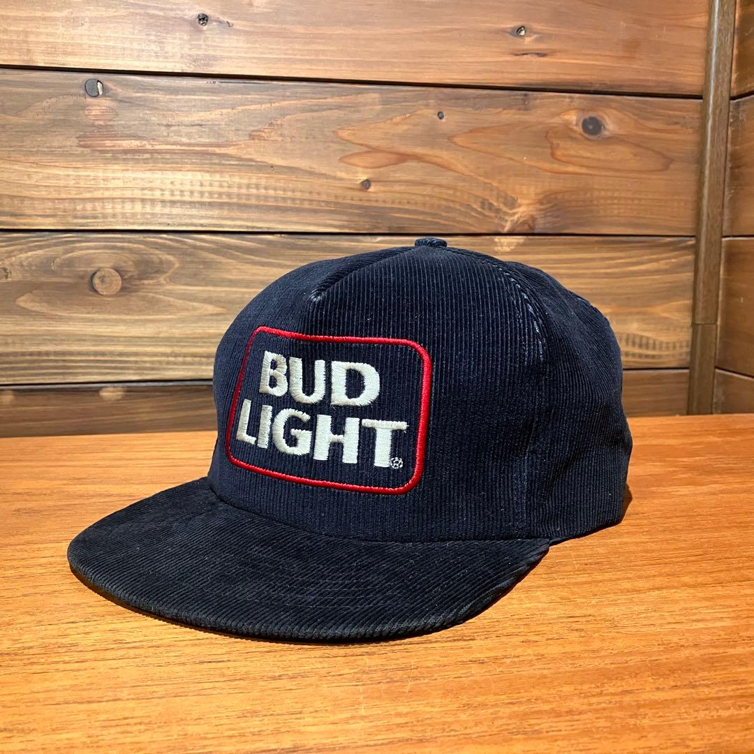 bud light コーデュロイ ネイビー　トラッカーキャップ　帽子　ハット