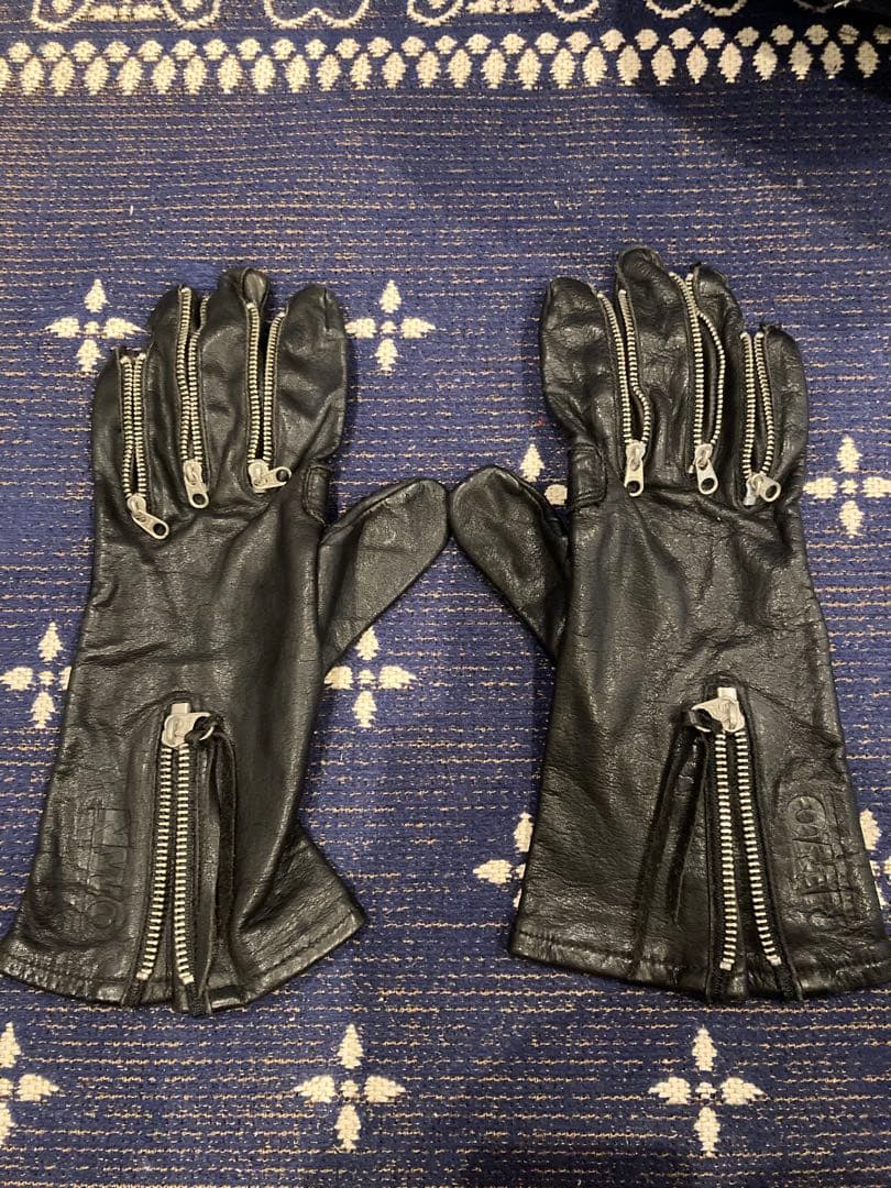 n.w.o 黒レザー ジッパー付きロンググローブ 裏原 vandalize