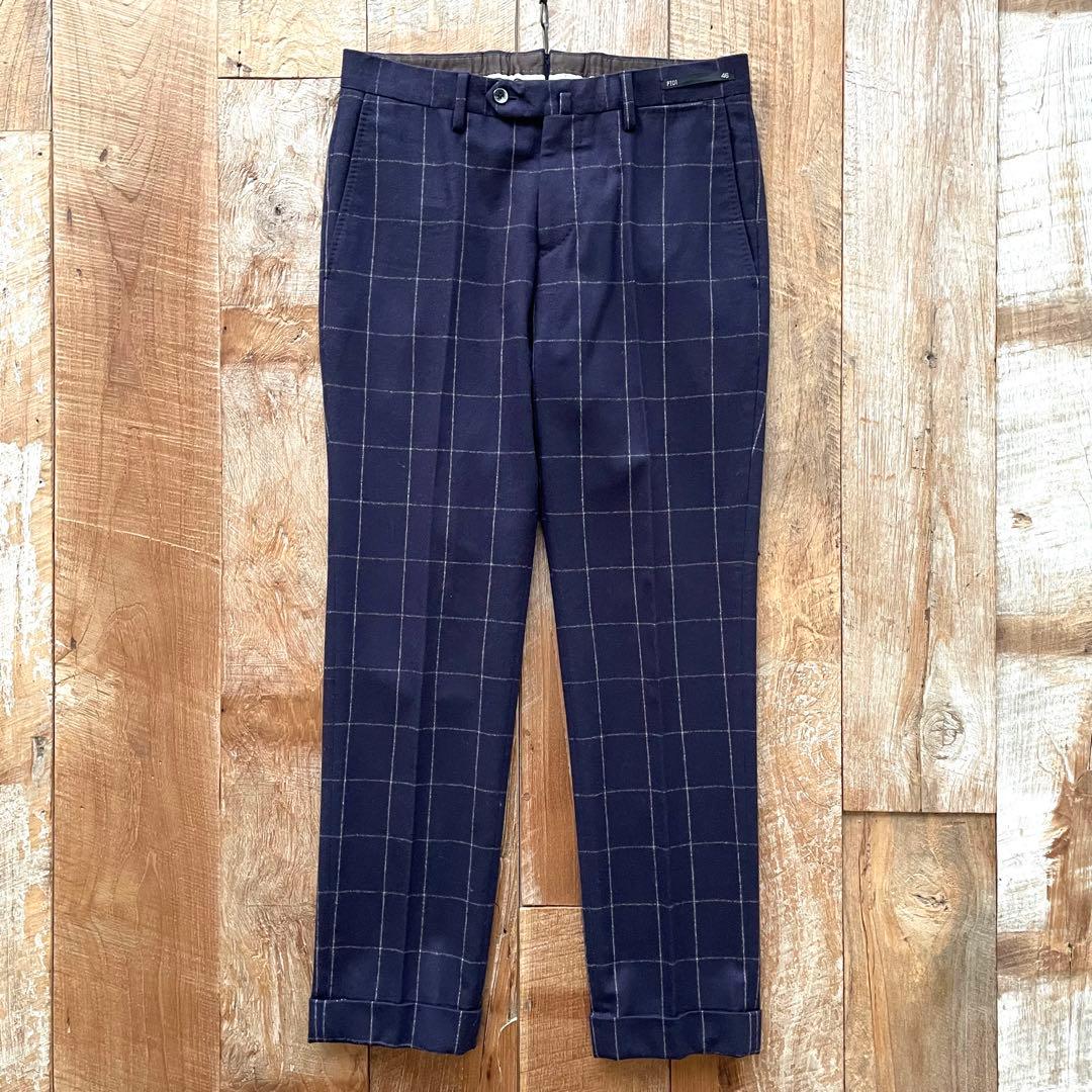 【美品】PT01 EVO FIT テーパード ウール スラックス パンツ 46